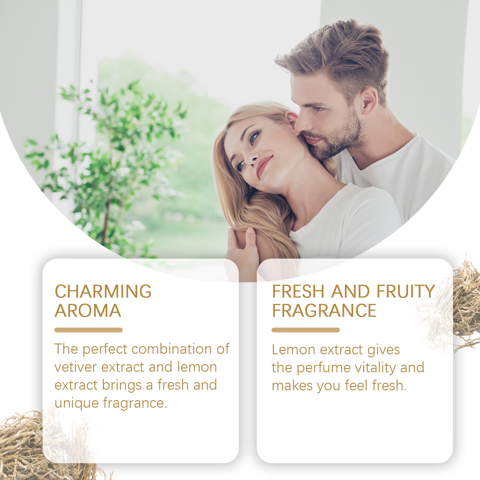 Roxelis Vetiver Fresh Perfume Exudes Charm Natural Fresh Elegant Fragrance Stay Fragrance Everyday Portable Fragrance Perfume - SMSB 66