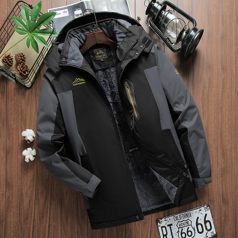Men's outdoor fishing suit winter windproof and cold resistant with thick fleece mountaineering jacket for men - SMSB 66