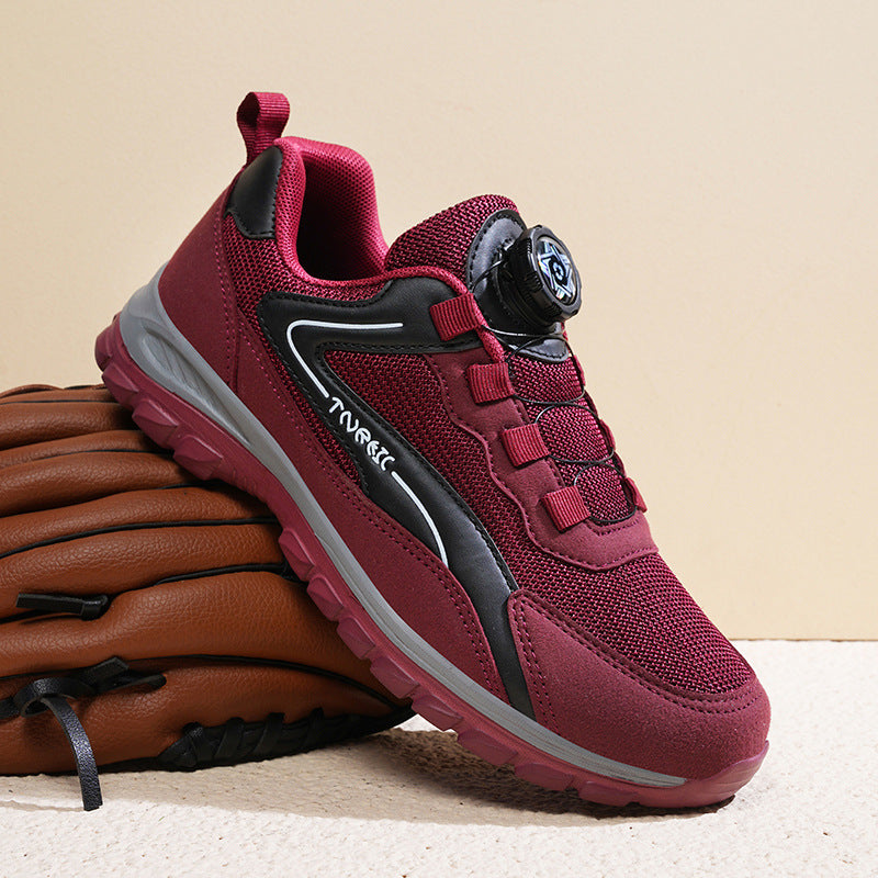 Big Size Unisex Sports Casual Shoes Breathable Walking Shoes Outdoor Hiking Trekking Men's Mesh Elderly Shoes Walking Shoes - SMSB 66