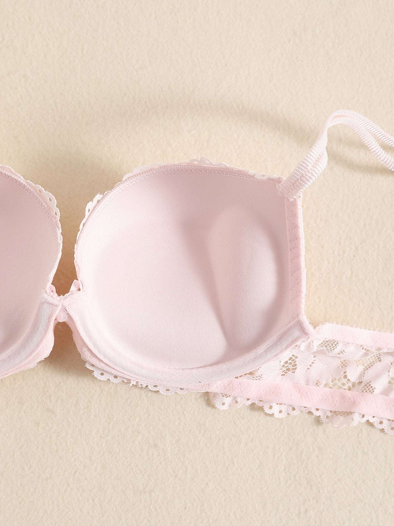 Romantic Lace Embroidery Lingerie Set - Soft & Breathable Push-Up Bra with Sheer Panty - Perfect Seductive Valentines Gift for Her - Womens Comfortable Intimate Wear - SMSB 66