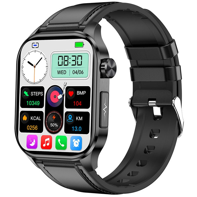 New ET580 smartwatch ECG blood glucose uric acid blood lipids body temperature men's photo and phone call watch - SMSB 66