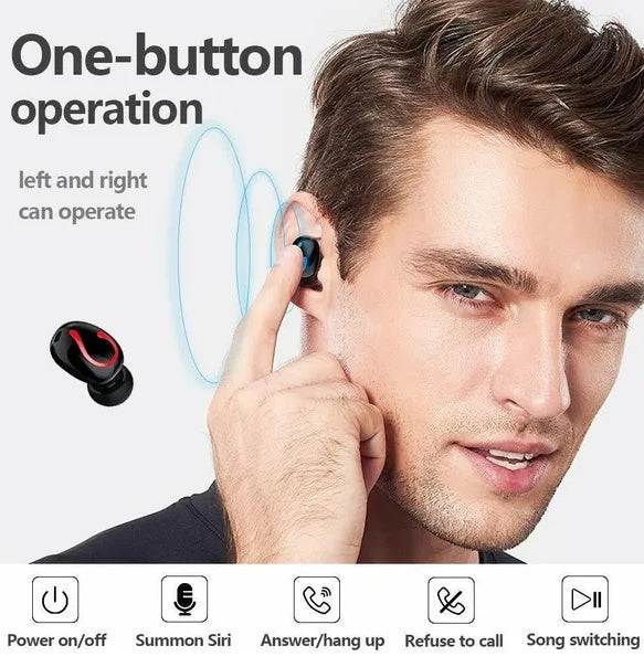 Bluetooth 5.1 Headset TWS Wireless Earphones Mini Earbuds Stereo Headphones IPX7 - SMSB 66