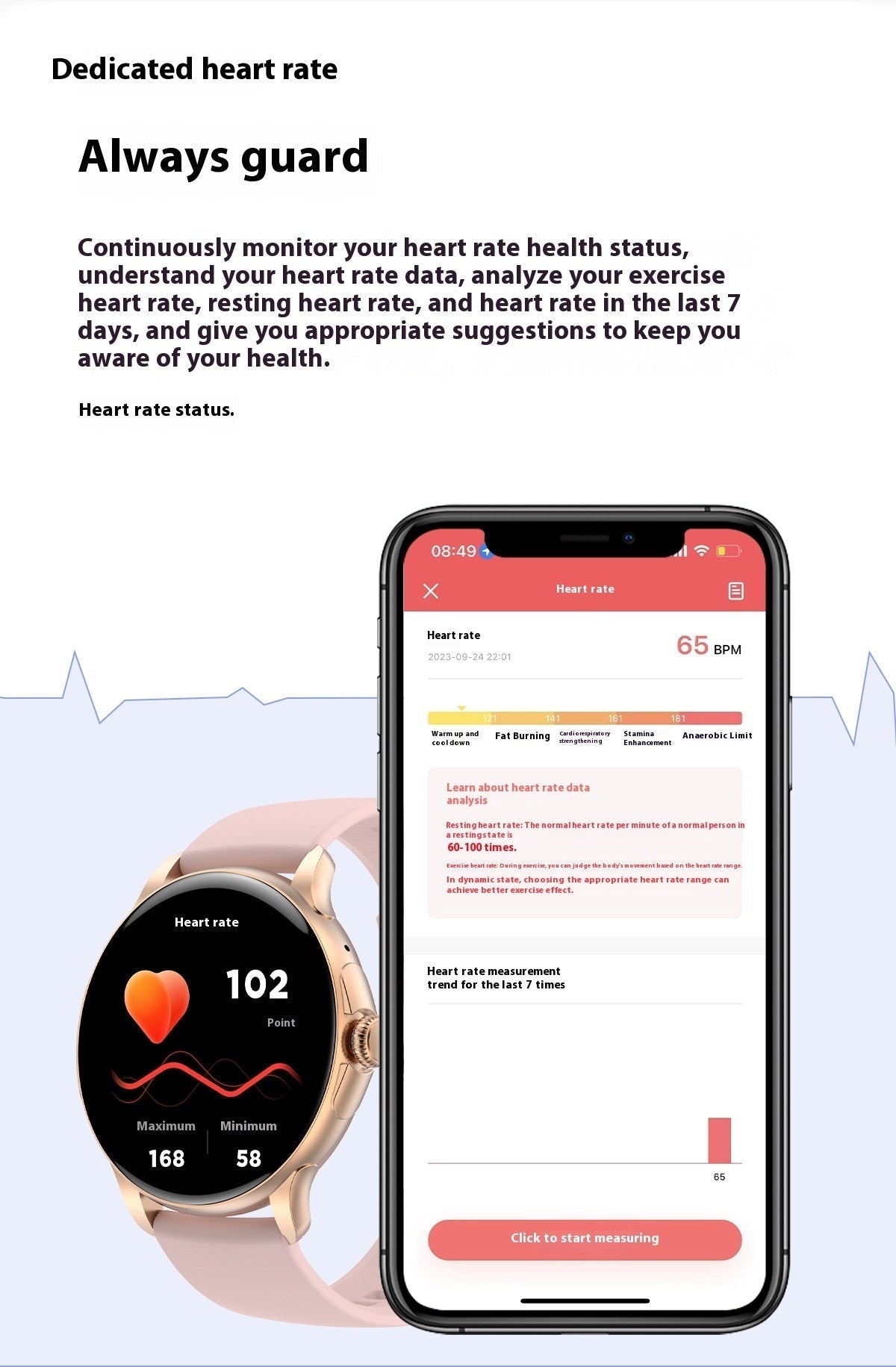 Smart Call Bluetooth waterproof sports watch with sleep heart rate and blood glucose monitoring in black and gold colors