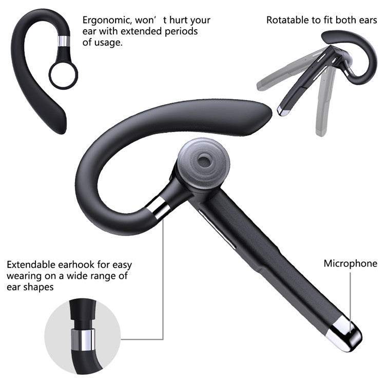 Portable Wireless Bluetooth Headset with Microphone Hanging Ear Long Standby - SMSB 66