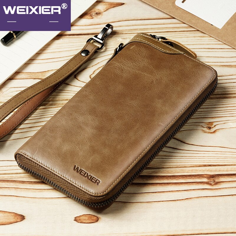 New Come Fashion Vintage Long Style Split Leather Men Wallet Soft For Business Casual Men Wallet Clutch Bags High Quality - SMSB 66