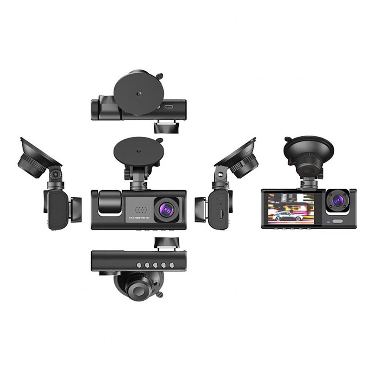 1080P Dual Lens Car Dash Cam Recorder G Sensor DVR Front And Rear Camera Video - SMSB 66