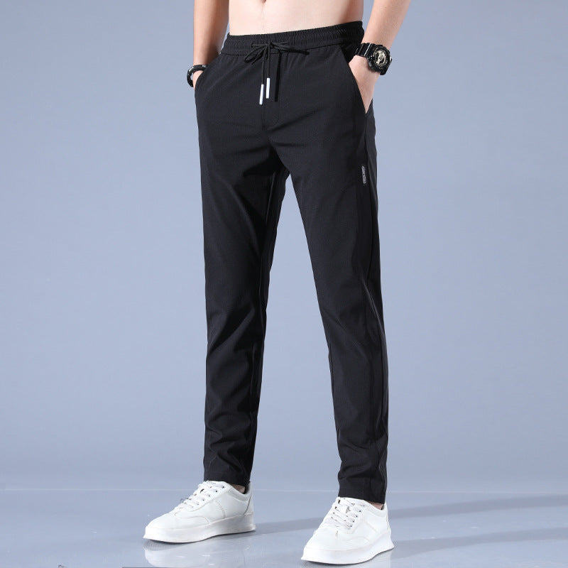 Quick drying thin ice silk men's casual elastic breathable straight leg sports pants - SMSB 66