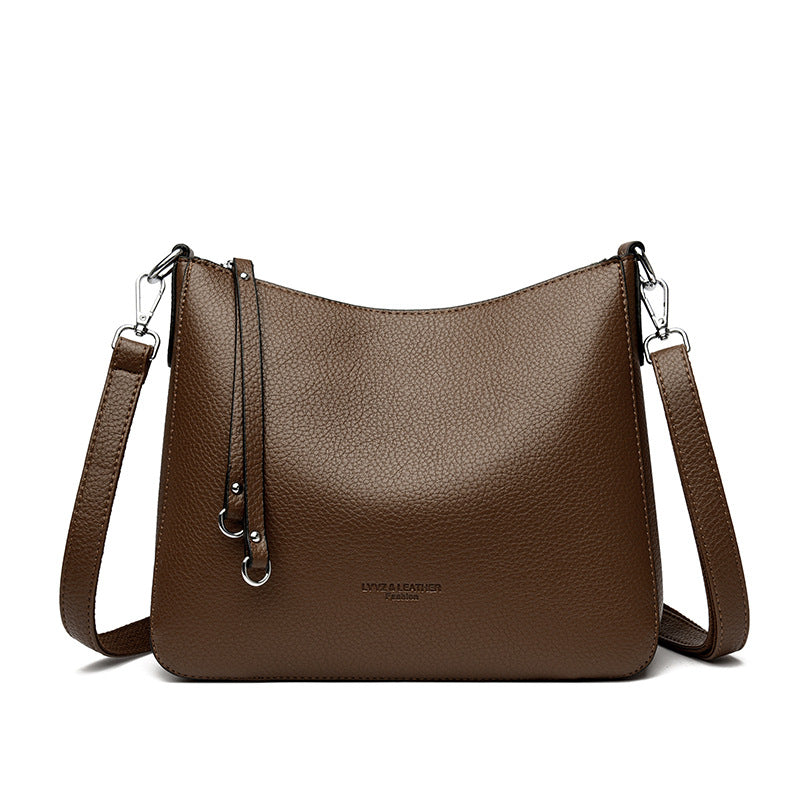  Fashionable Versatile Genuine Leather Women's Shoulder Crossbody Handheld Bag #