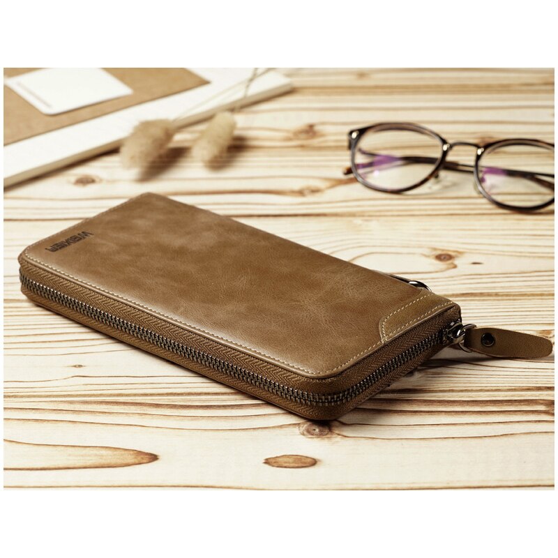 New Come Fashion Vintage Long Style Split Leather Men Wallet Soft For Business Casual Men Wallet Clutch Bags High Quality - SMSB 66
