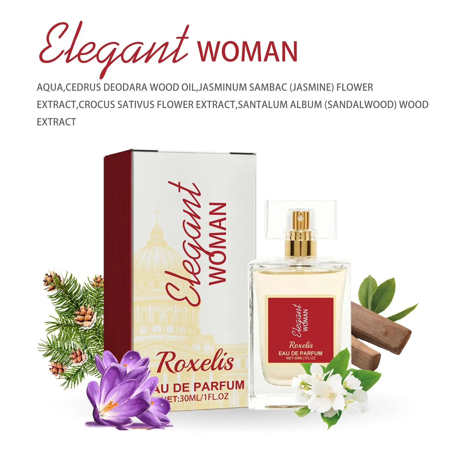 Elegant Woman Eau De Parfum, Natural Fresh Niche Light Elegant Flower Fruit Fragrance Wrist Behind Ear Lasting Fragrance Dating Atmosphere Perfume eprolo