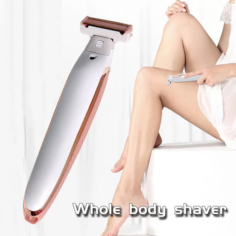 Electric Lady Shaver Razor Flawless Body Hair Shaver Painless Bikini Trimmer USB Rechargeable Fast Hair Shaving Machine - SMSB 66