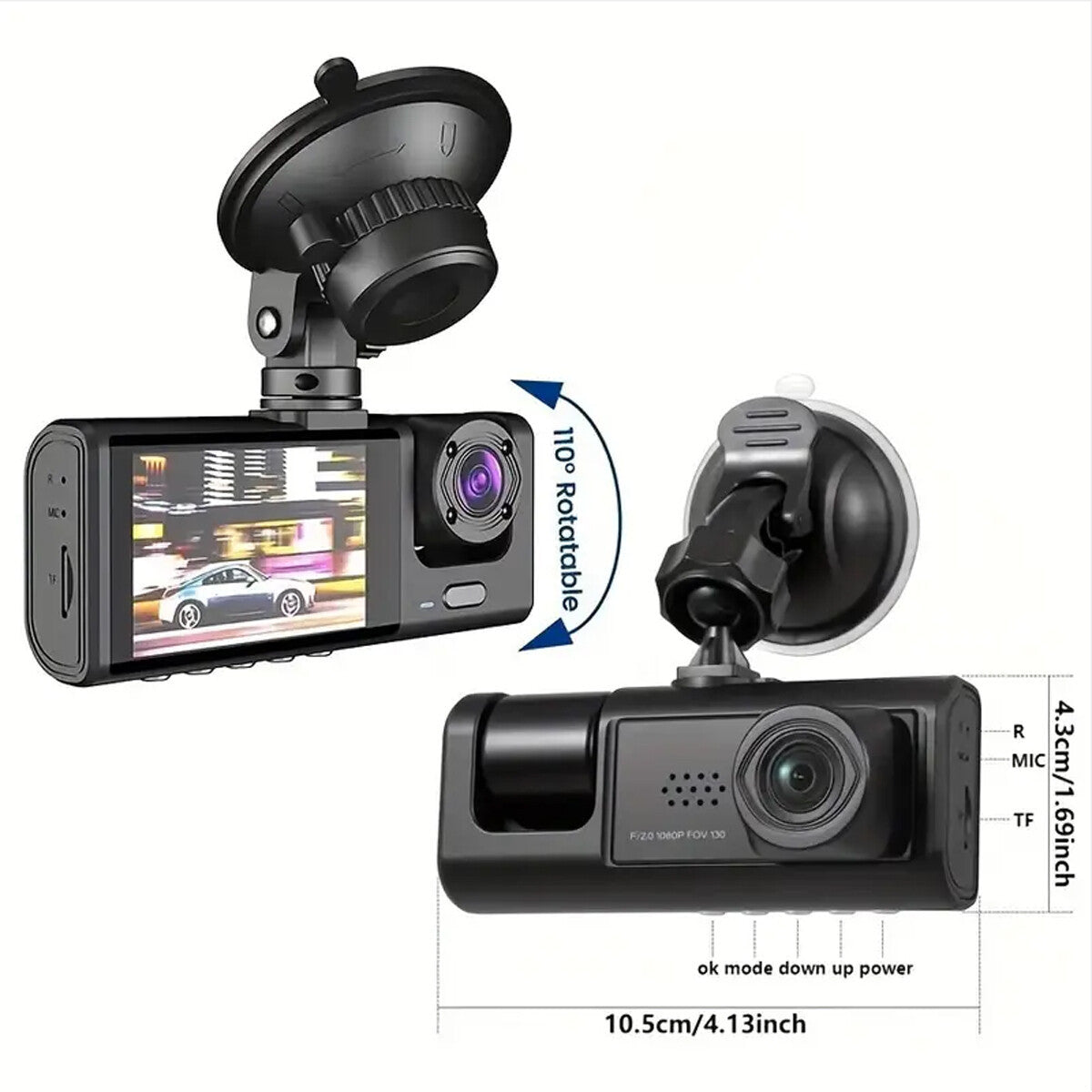 1080P Dual Lens Car Dash Cam Recorder G Sensor DVR Front And Rear Camera Video - SMSB 66