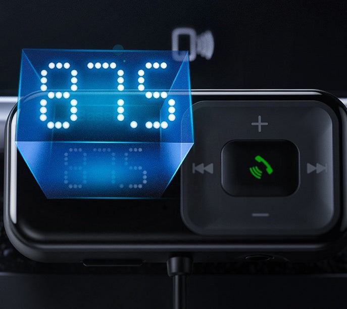 Cat Head MP3 Lithium Battery Dual USB LED Car Charger Mini With Screen - SMSB 66