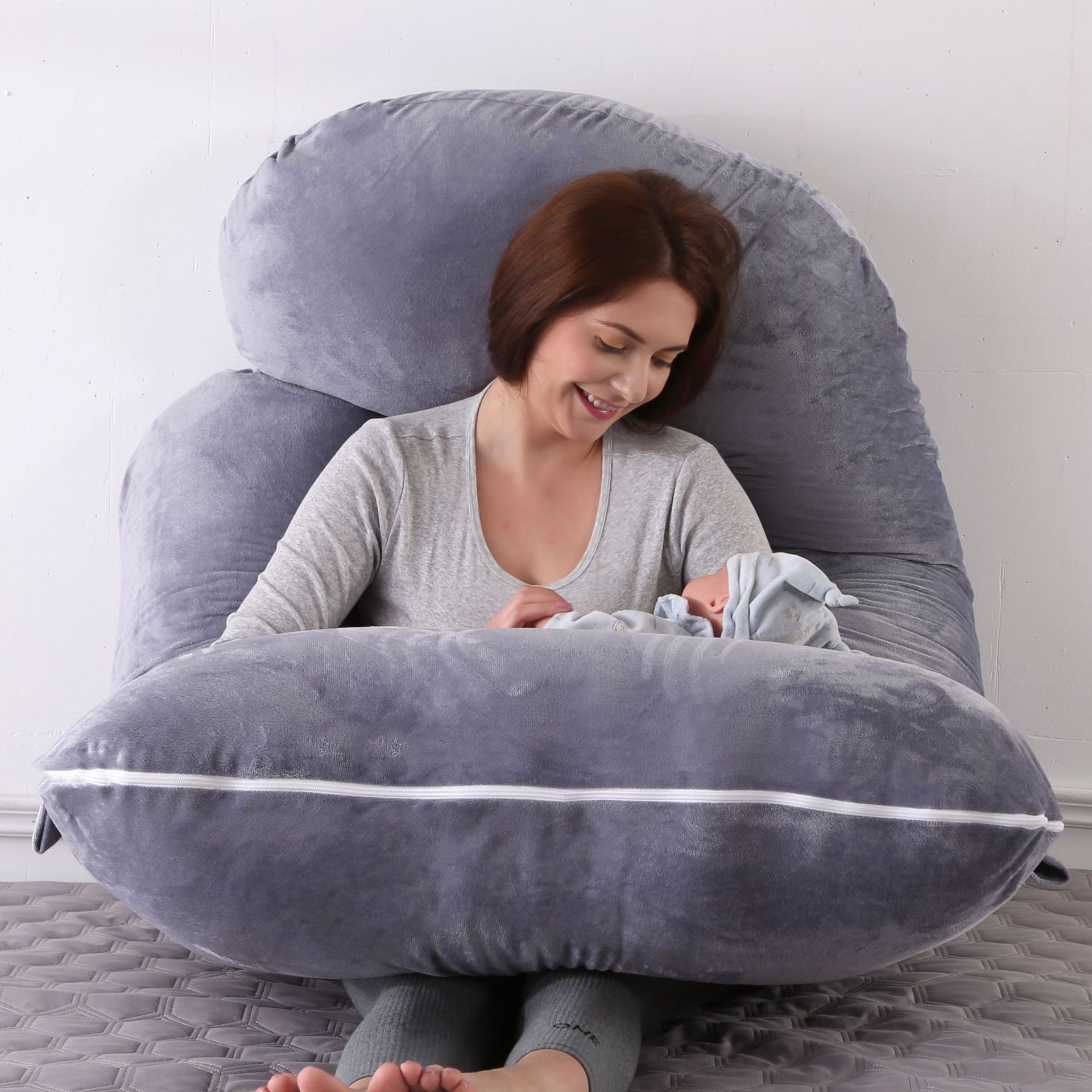 Pregnant women's detachable crystal velvet G-type side lying waist protection pillow - SMSB 66