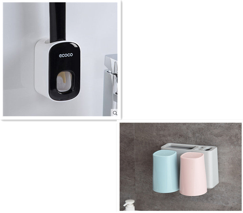 Wall Mounted Automatic Toothpaste Holder Bathroom Accessories Set Dispenser - SMSB 66