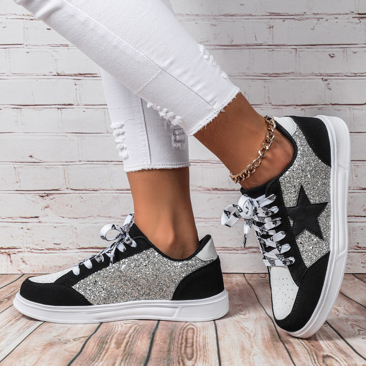 Women's Trendy Casual Sneaker Couple Leopard Print All-match Sequins - SMSB 66