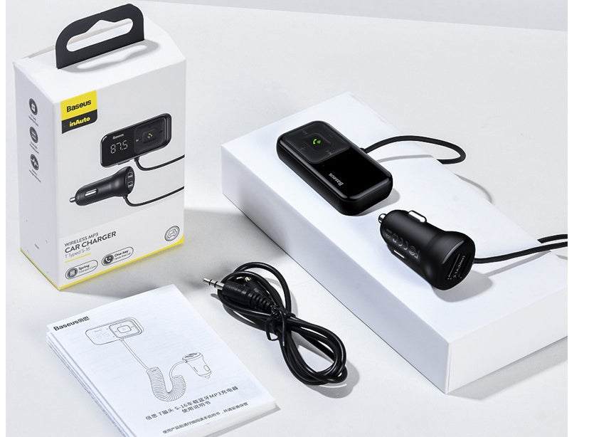 Cat Head MP3 Lithium Battery Dual USB LED Car Charger Mini With Screen - SMSB 66