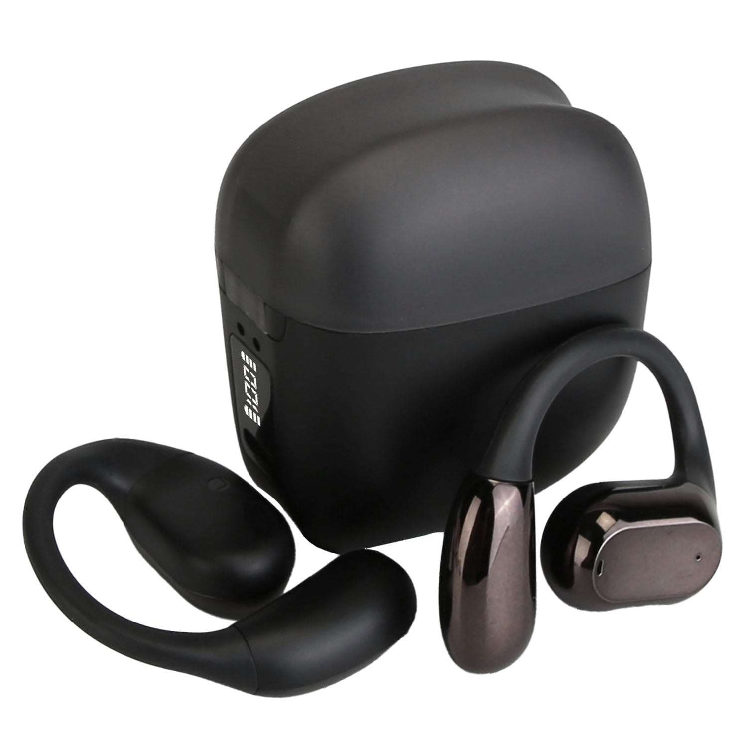 1 Set Wireless V5.4 Open Ear Earbuds With Earhook LED Display Charging Case IPX5 Waterproof 300Hrs Standby Time Touch Control Stereo Sport Headphones For Workout Running - SMSB 66