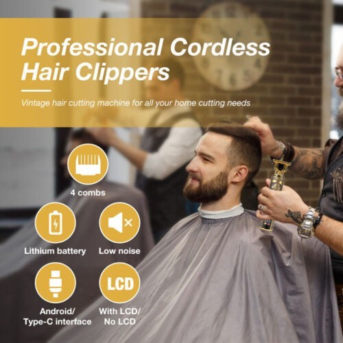 Beard Trimmer Hair Clippers Cordless Hair Cutting Barber Shaving Machine For Men Rechargeable - SMSB 66