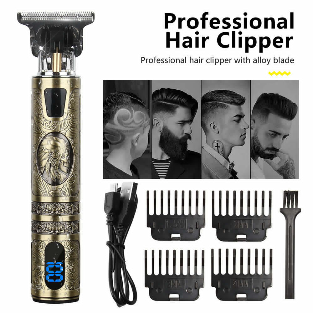 Beard Trimmer Hair Clippers Cordless Hair Cutting Kit Barber Shaving Machine For Men USB Rechargeable - SMSB 66