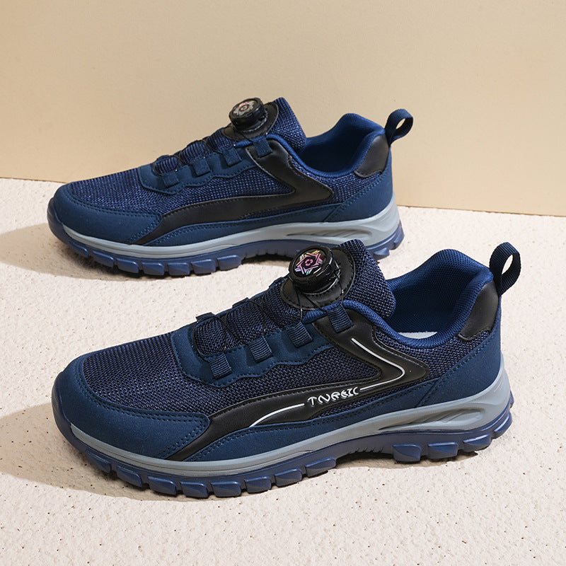 Big Size Unisex Sports Casual Shoes Breathable Walking Shoes Outdoor Hiking Trekking Men's Mesh Elderly Shoes Walking Shoes - SMSB 66