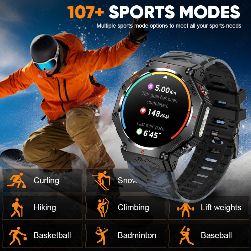 Smart Watch Bluetooth Call Outdoor Sports Heart Rate Health Barometer Compass Sports Watch - SMSB 66