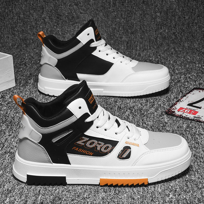 Shoes for men, trendy shoes for high school students, casual board shoes for men, versatile shoes for men, mid top sports, white shoes - SMSB 66
