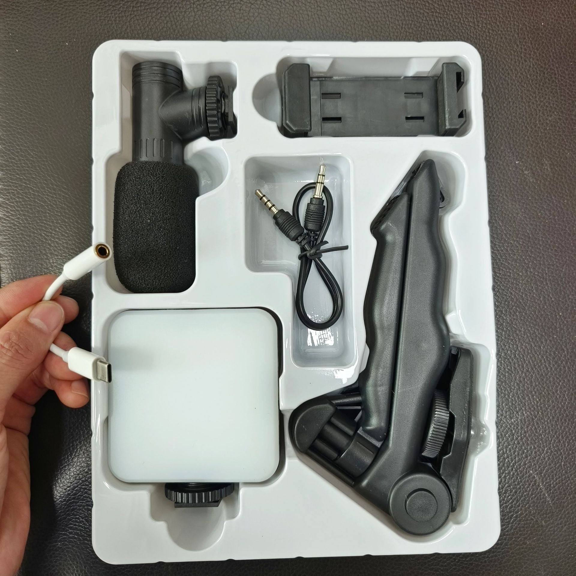 Desktop Beauty Leg Pocket Fill Light with Microphone Set Single Reflex Conference Lamp Handheld Photography with Microphone - SMSB 66