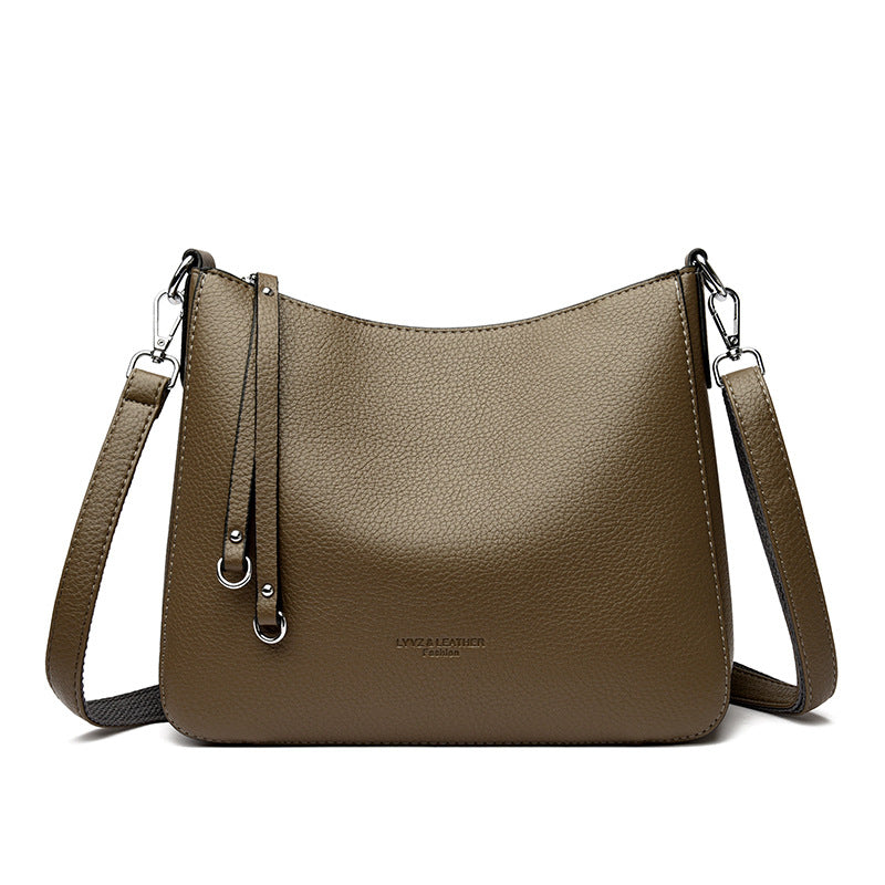  Fashionable Versatile Genuine Leather Women's Shoulder Crossbody Handheld Bag #