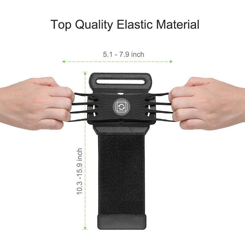 Elastic running wristband phone case armband with adjustable fit for phones 5.1-7.9 inch and 10.3-15.9 inch strap length