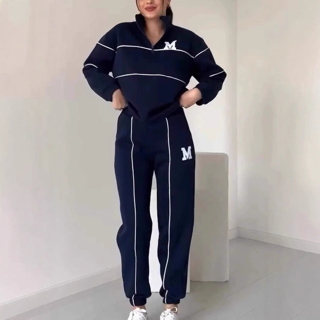 Womens 2 Piece Outfits Lounge Hoodless Pullover Sweatshirt Sweatsuit Sets Sweatshirt Baggy Fashion Sweatpants With Pockets - SMSB 66