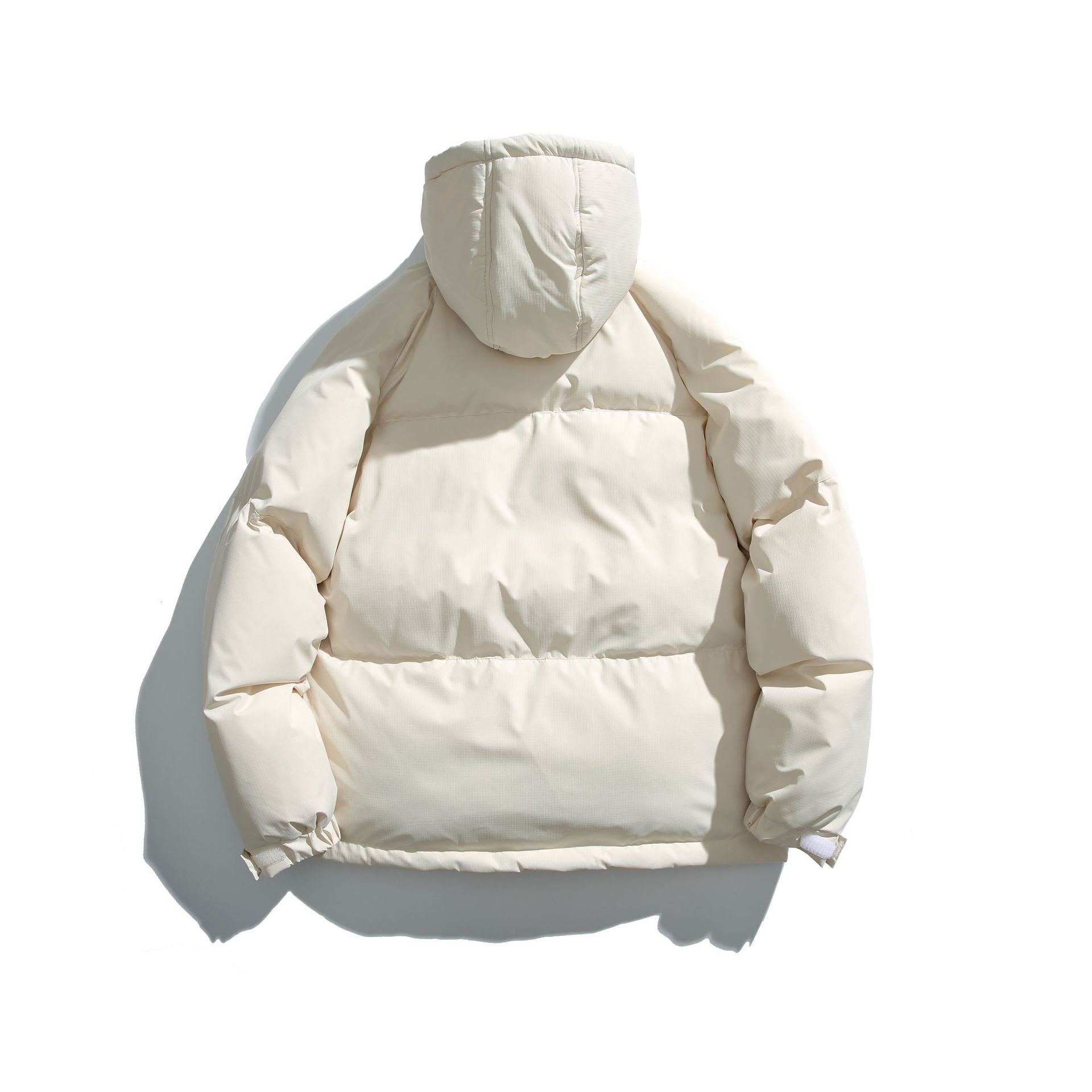 Collar Silhouette College Style Zipper Hooded Loose Fit Cotton Coat - SMSB 66