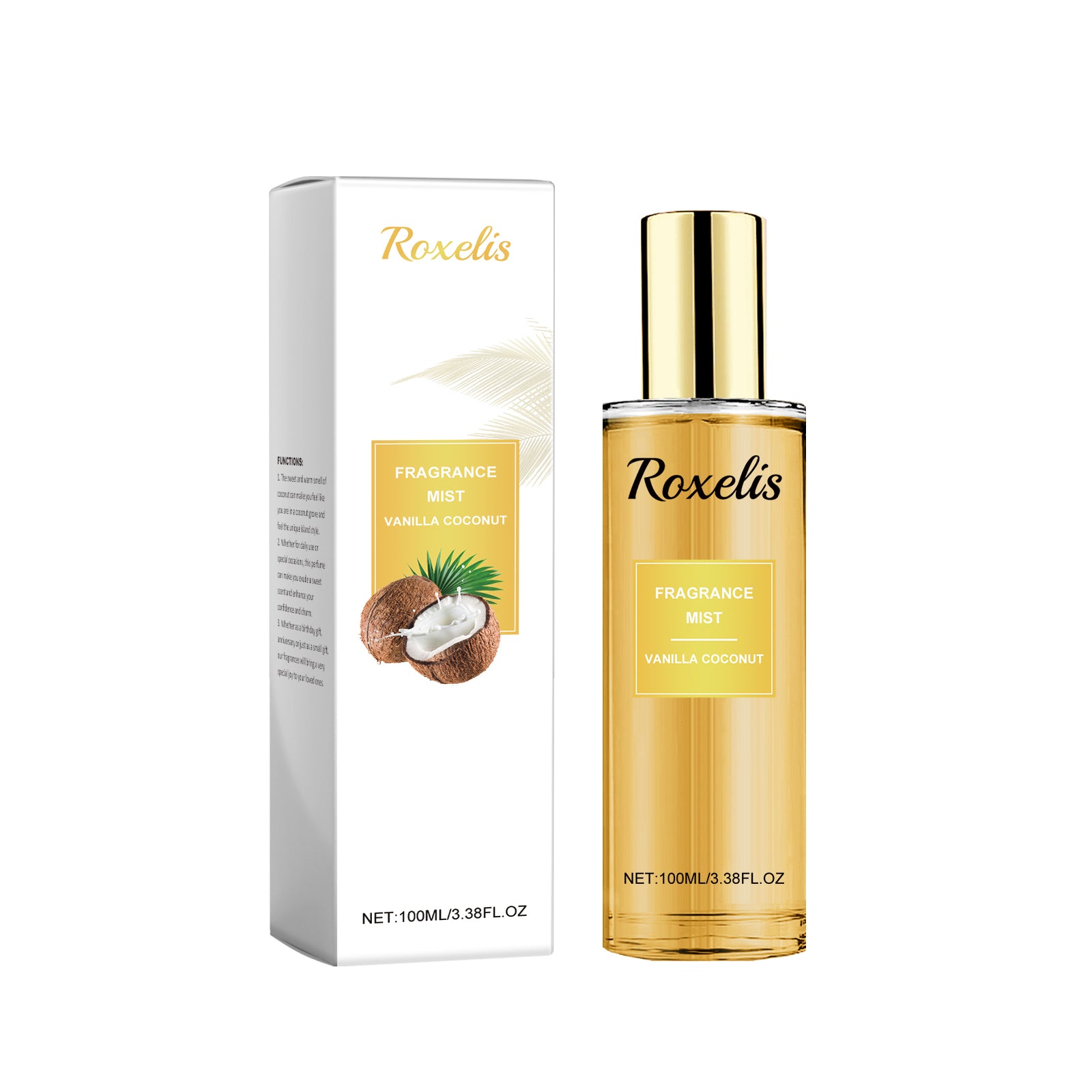 Roxelis Vanilla Coconut Fragrance Spray Long Lasting Fragrance Refreshing Body Spray Floral Fruit Fragrance Refreshing Body Fragrance - SMSB 66