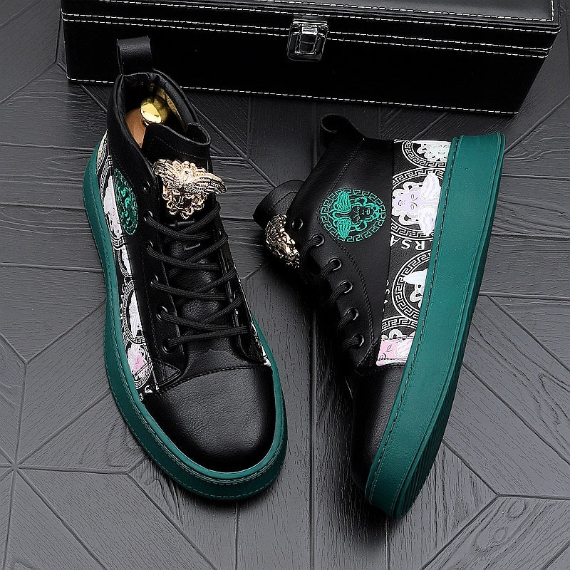 Men's Fashion Personality Versatile Print Board Shoes - SMSB 66