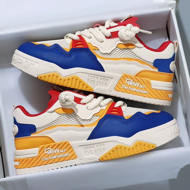 Men's Four Seasons colorful low top casual sneakers with soft rubber sole and mesh lining