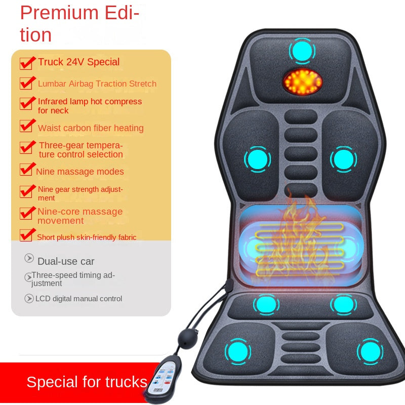 Car and Home Cervical Massager Multi-functional Heating Vibration Neck and Back Massage Cushion Seat Pad