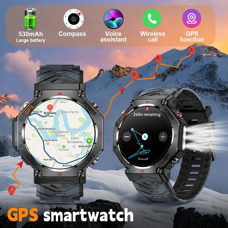 Smart Watch Bluetooth Call Outdoor Sports Heart Rate Health Barometer Compass Sports Watch - SMSB 66