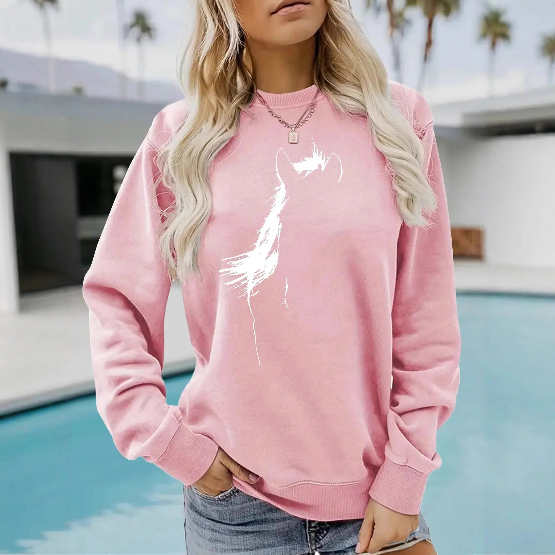 Animal horse pattern printed hoodie eprolo