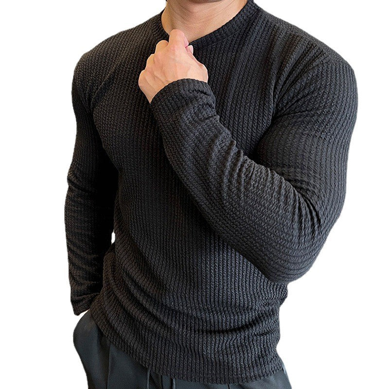 Fashion Knit Long Sleeve Top for Men Autumn/Winter Casual Sweater - SMSB 66