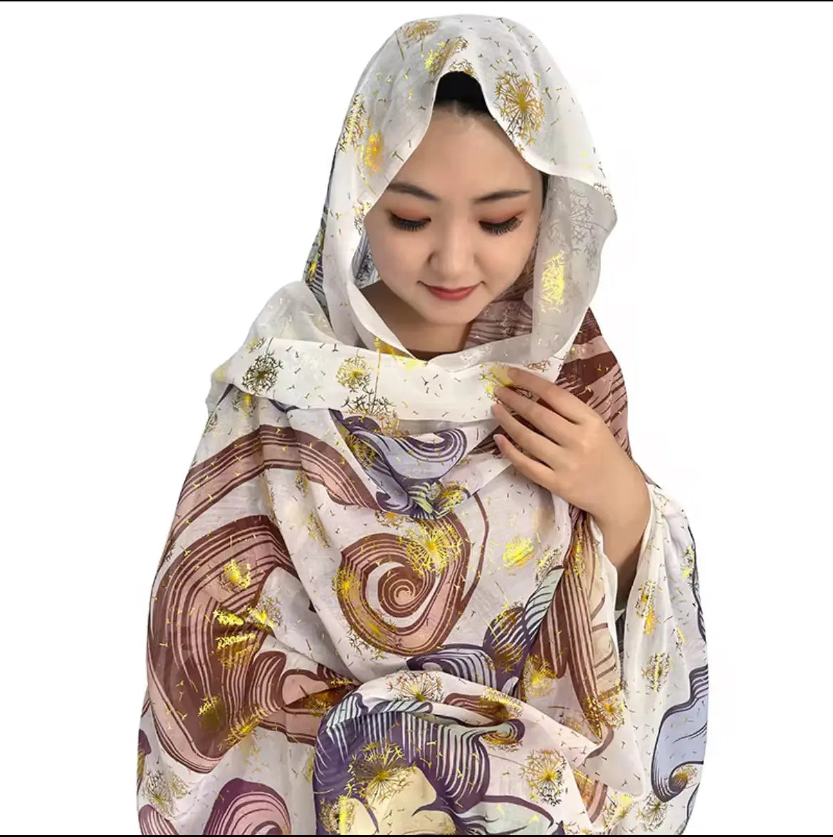 Abaya Dubaï Toub Soudanais pour Femme en Voile de Coton Suisse Robe Cinq Yards Tissu Japonais Scintillant à Imprimé Numérique Haut de Gamme SMSB 66