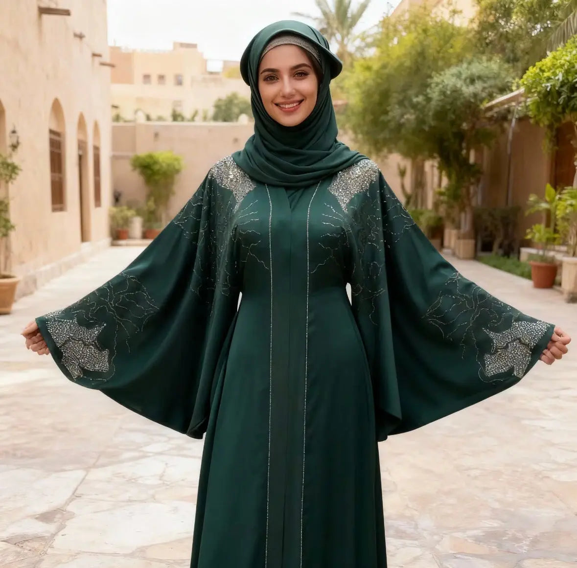 Abaya de luxe pour femmes musulmanes, en soie ornée de diamants, style moderne, décontracté, à porter tous les jours, nouveau design, vente en gros personnalisée SMSB 66