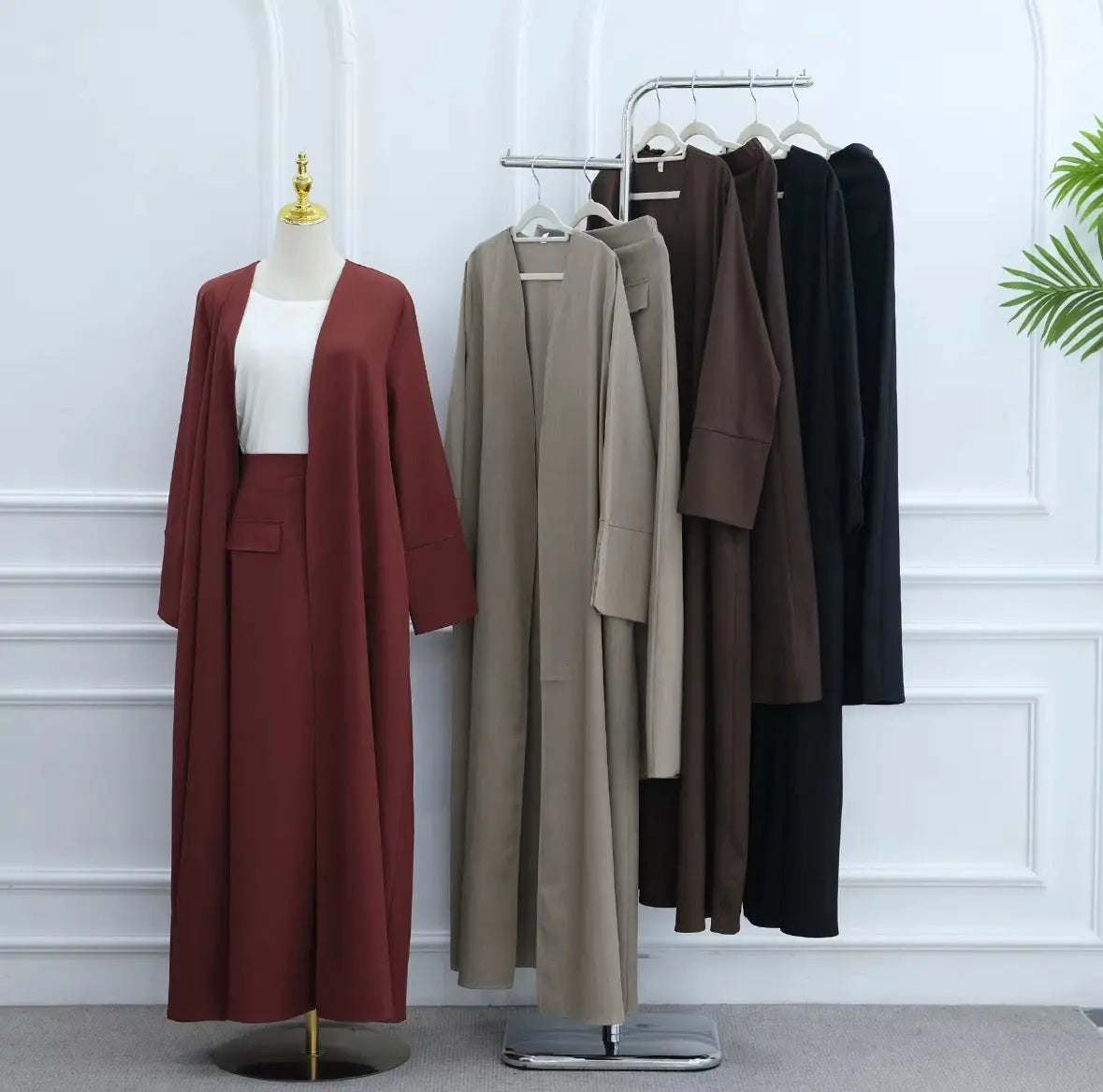 Abaya pour femmes 2026 Loriya Vêtement islamique
Abaya ouvert en nylon et spandex avec jupe, ensemble abaya 2 pièces, robes pour femmes pour l'Aid du Ramadan SMSB 66