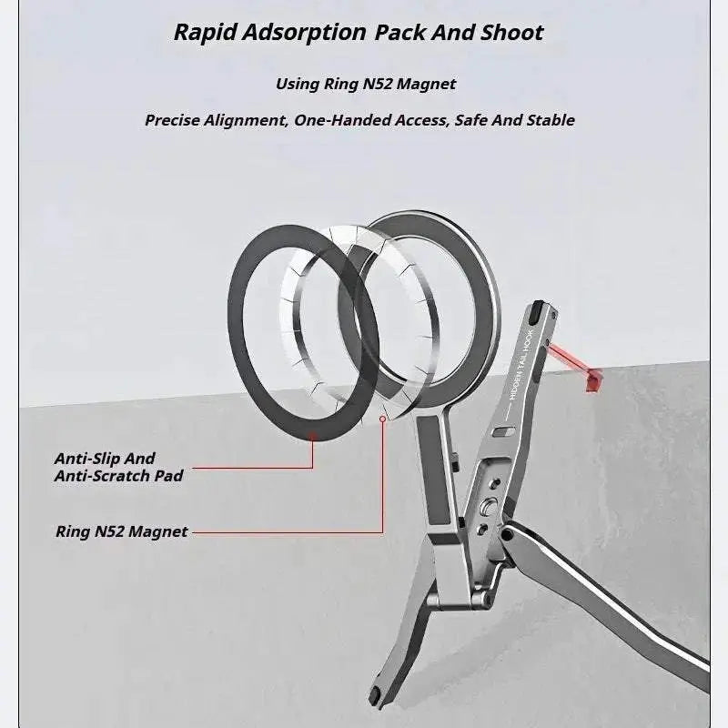 Aluminum For Magsafe Tripod Magnetic Phone Holder Universal Magnetic Phone Tripod Mount Foldable Camera Phone Tripod Stand - SMSB 66