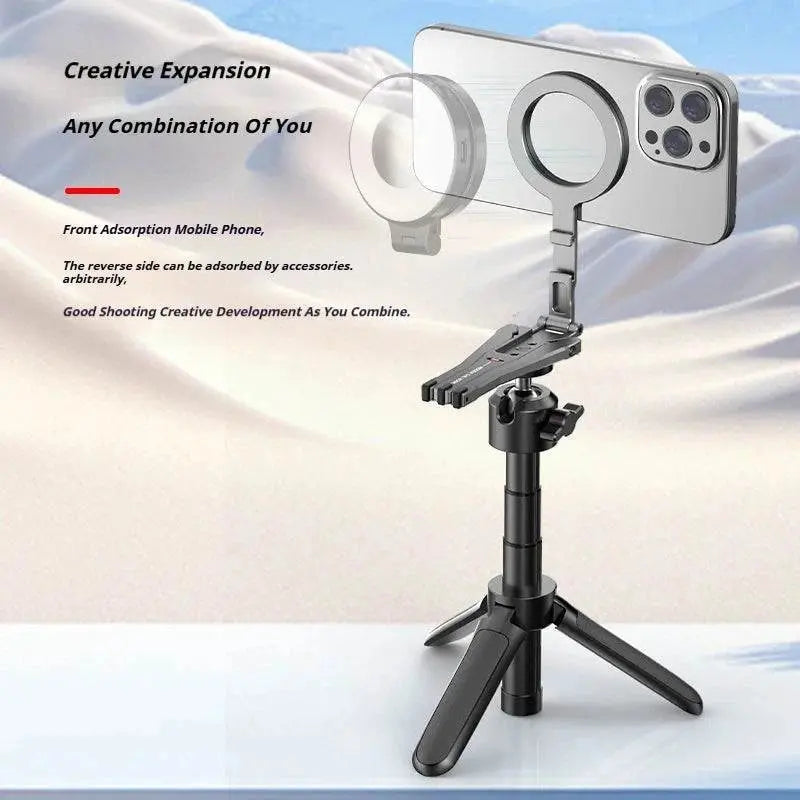 Aluminum For Magsafe Tripod Magnetic Phone Holder Universal Magnetic Phone Tripod Mount Foldable Camera Phone Tripod Stand - SMSB 66