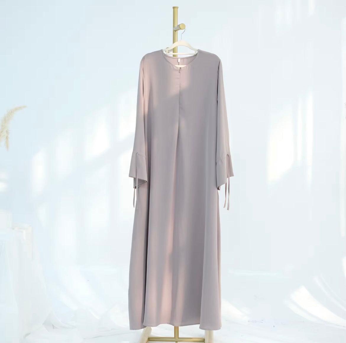 Sharut 2025 EID turc dubaï Abaya Robe luxe modeste Abaya femmes musulmanes Robe avec fermeture éclair avant manches à volants Nida Abaya - SMSB 66