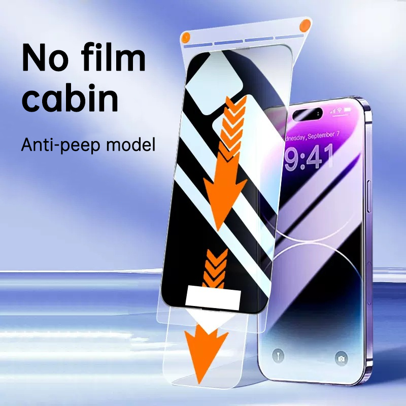 Tempered Glass Screen Protector for Apple iPhone 15 Pro Max Anti-Spy Film with Dust-Free Chamber Roller Application Tool - SMSB 66
