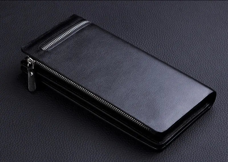 Bifold Men Wallet Brand Famous Mens Leather Long Wallet Clutch Male Money Purse ID Card Holder - SMSB 66