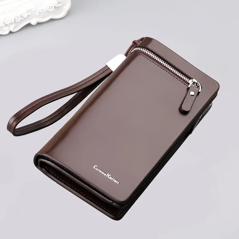 Bifold Men Wallet Brand Famous Mens Leather Long Wallet Clutch Male Money Purse ID Card Holder - SMSB 66