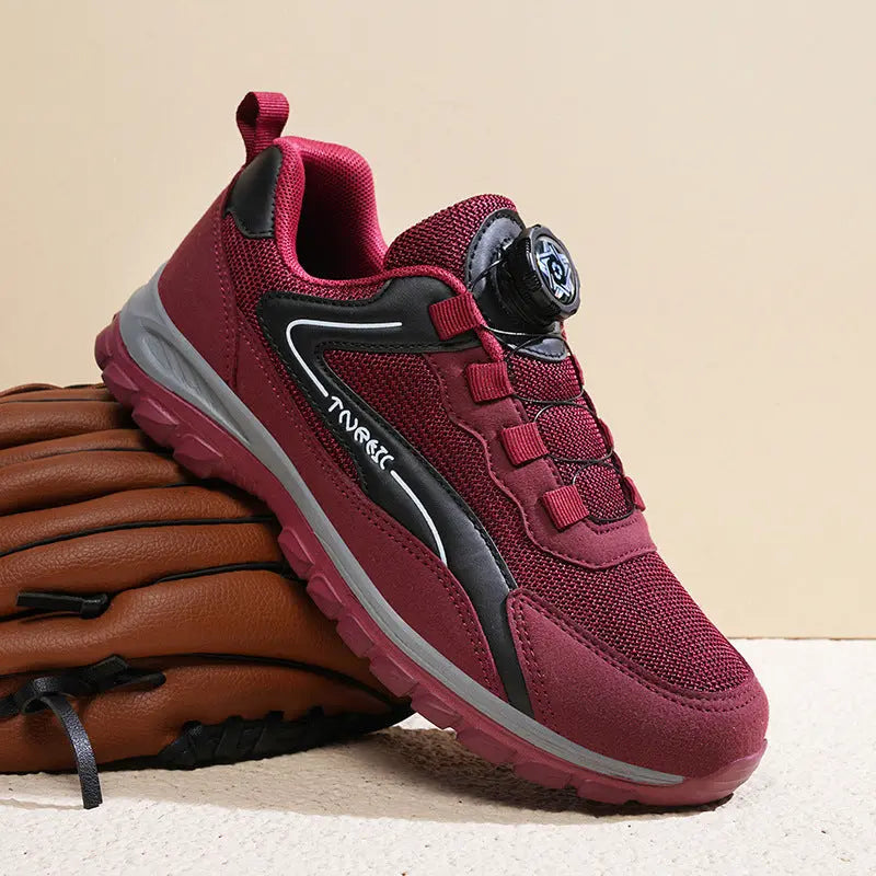 Big Size Unisex Sports Casual Shoes Breathable Walking Shoes Outdoor Hiking Trekking Men's Mesh Elderly Shoes Walking Shoes - SMSB 66