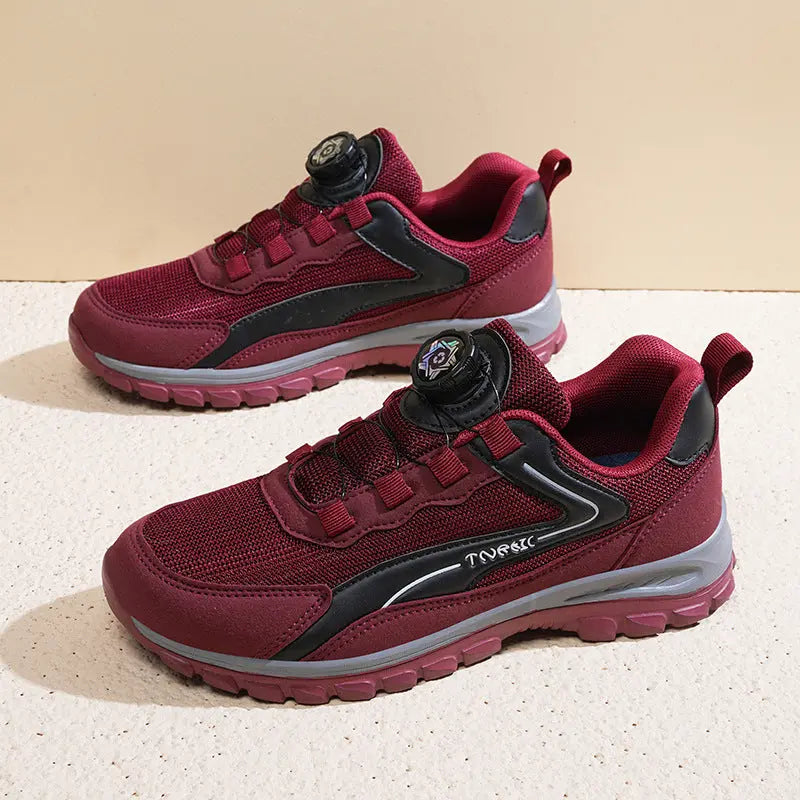 Big Size Unisex Sports Casual Shoes Breathable Walking Shoes Outdoor Hiking Trekking Men's Mesh Elderly Shoes Walking Shoes - SMSB 66